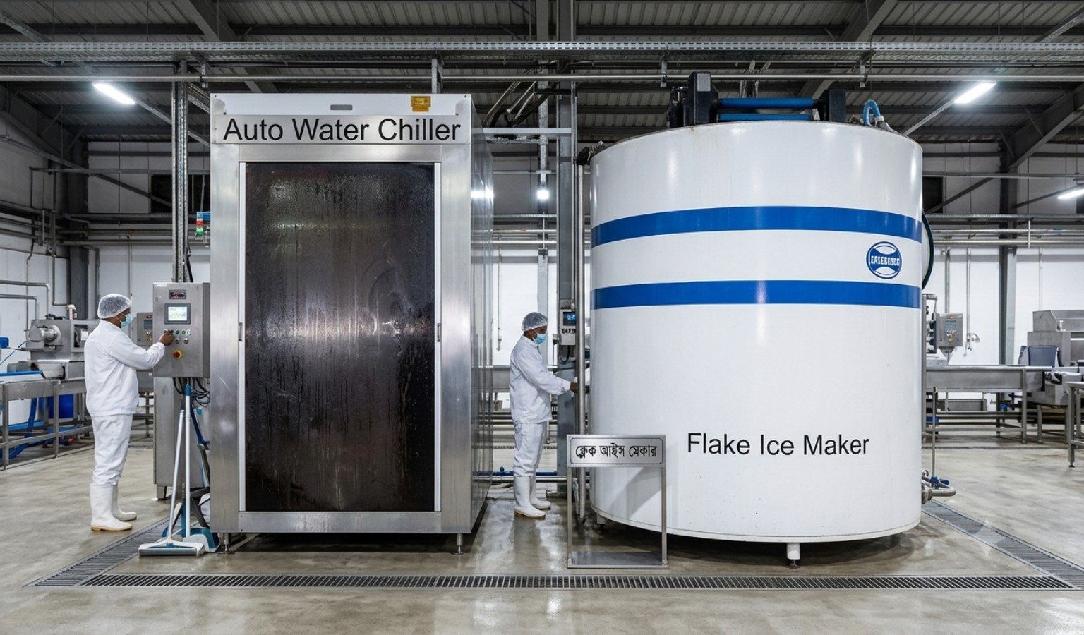 Auto water chiller and flake ice maker at Atlas Sea Food Ltd