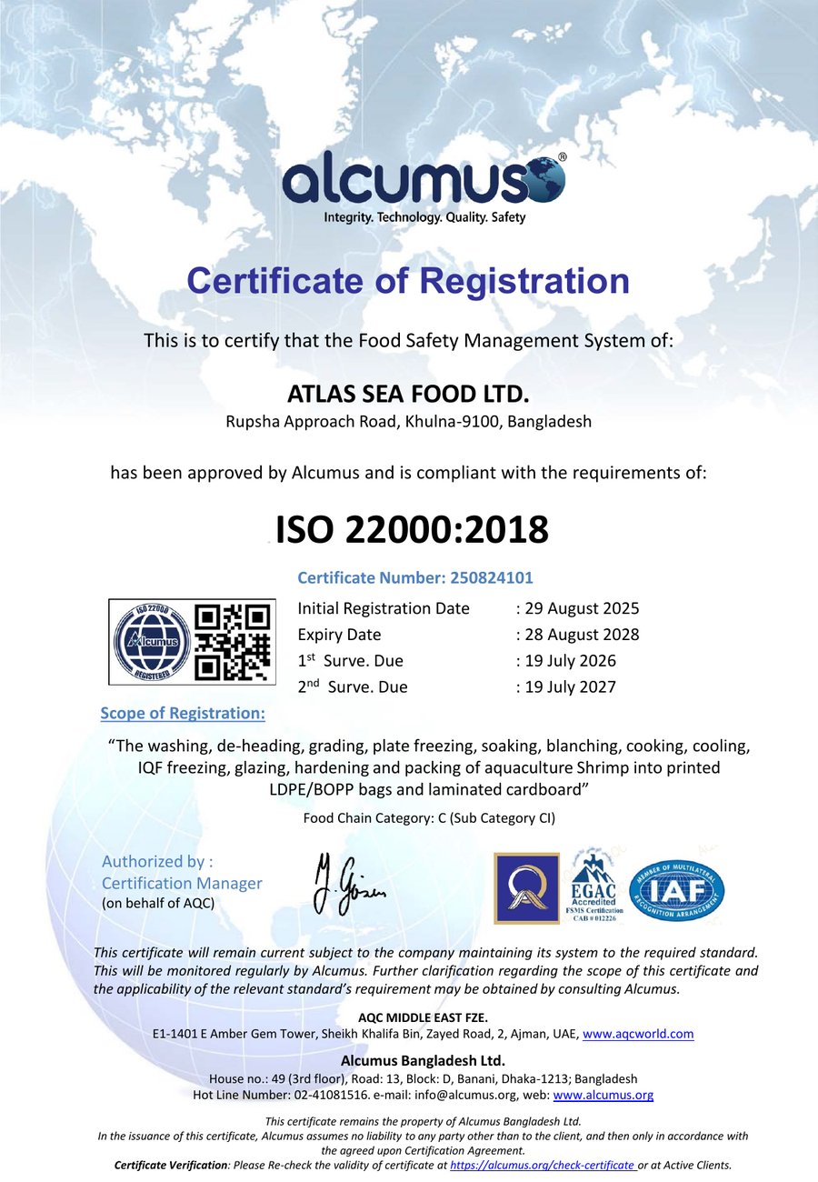 ISO 22000 certificate