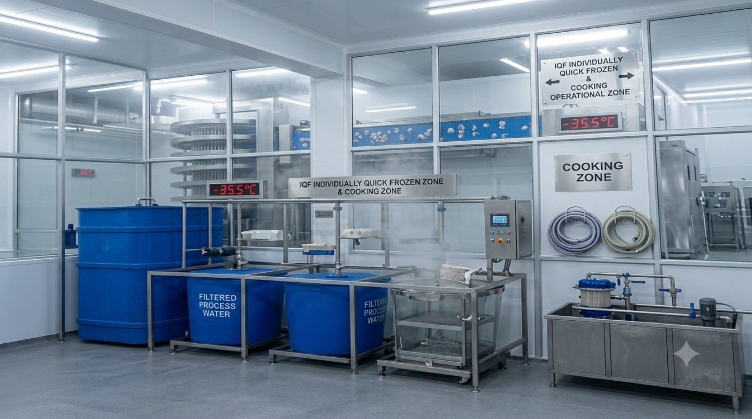 IQF and cooking operational zone at Atlas Sea Food Ltd